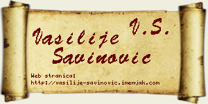 Vasilije Savinović vizit kartica